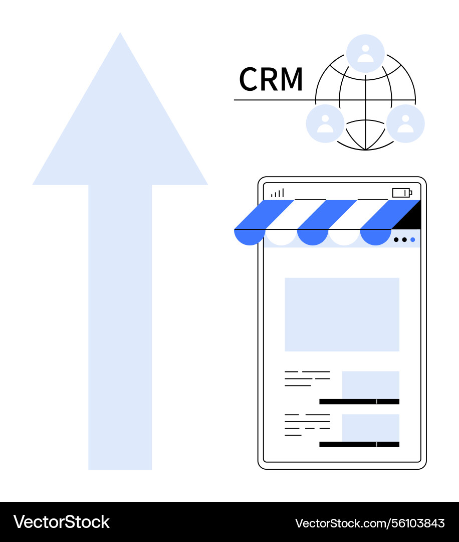 Crm expansion strategy with mobile interface Crm expansion strategy with mobile interface vector image