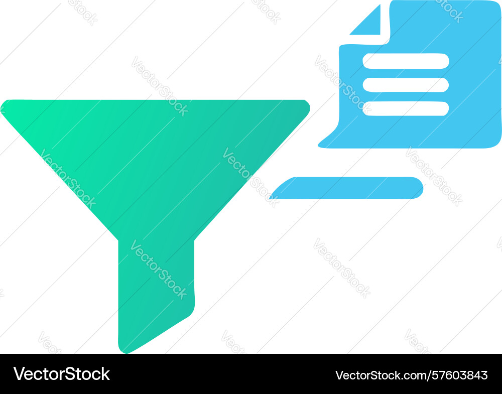 Document filter icon data management sorting vector image