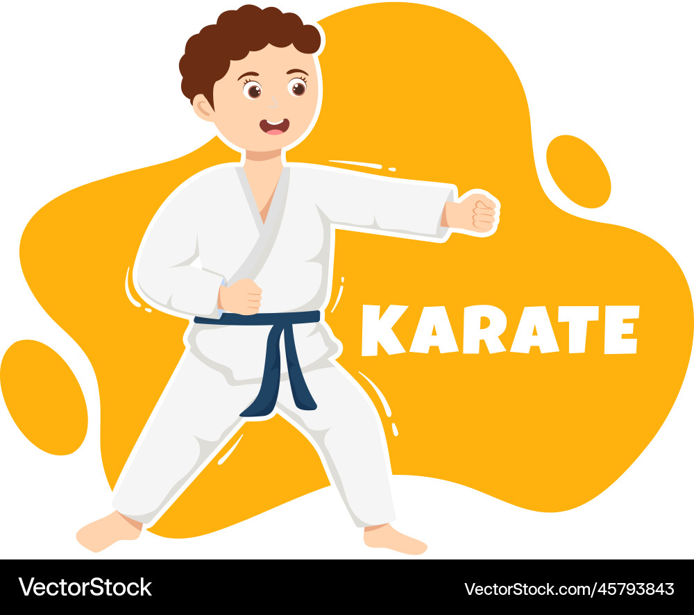 Kids doing some basic karate martial arts moves Kids doing some basic karate martial arts moves vector image