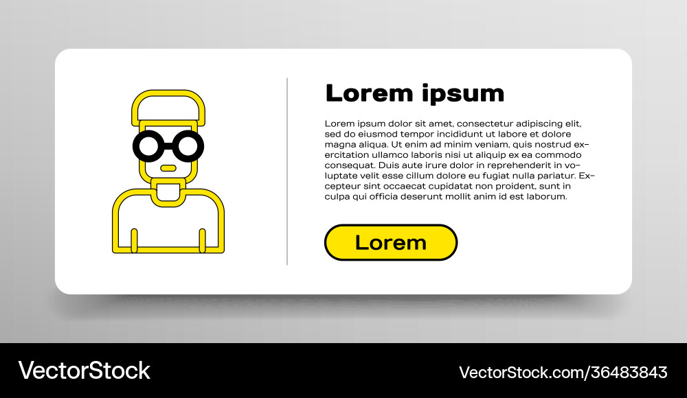 Line nerd geek icon isolated on white background Line nerd geek icon isolated on white background vector image