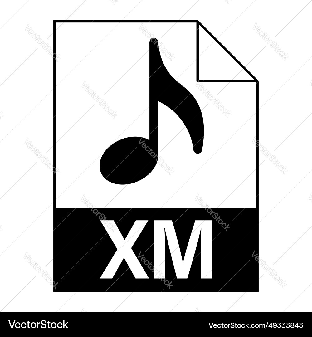 Modern flat design of xm file icon for web Modern flat design of xm file icon for web vector image