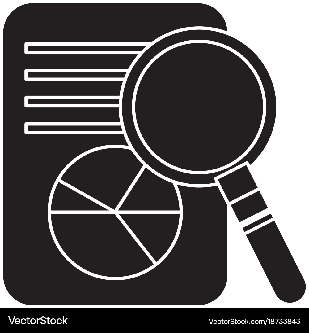 Pie graph chart on sheet icon image vector image