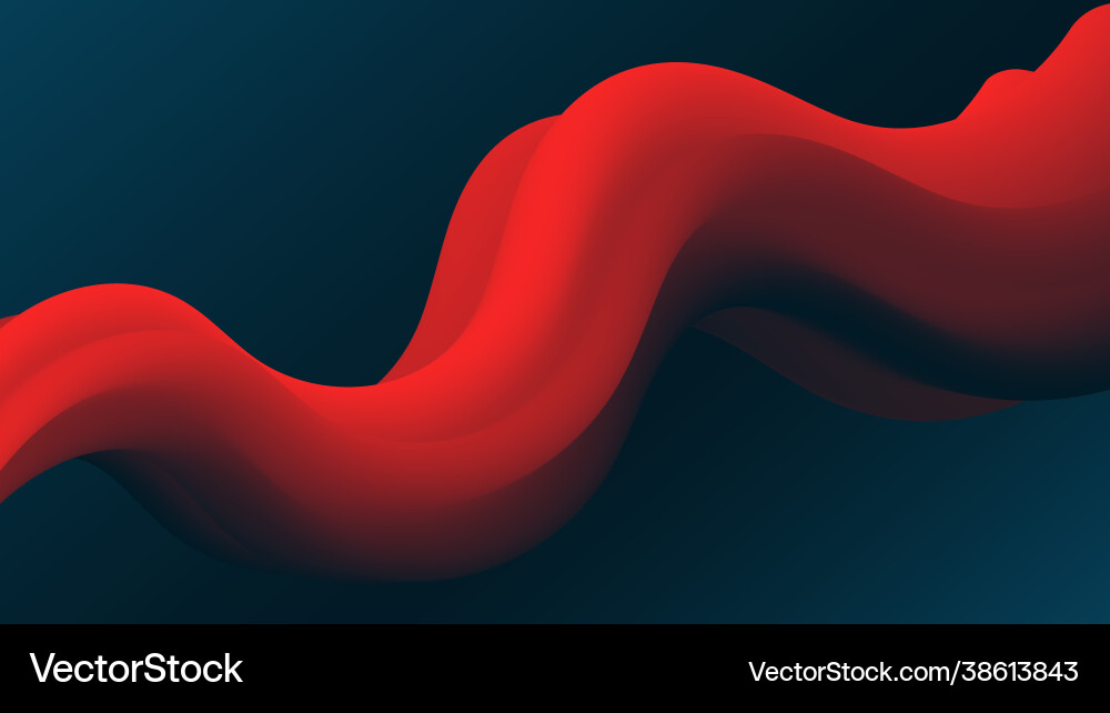 Red abstract fluid wave modern gradient shape Vector Image