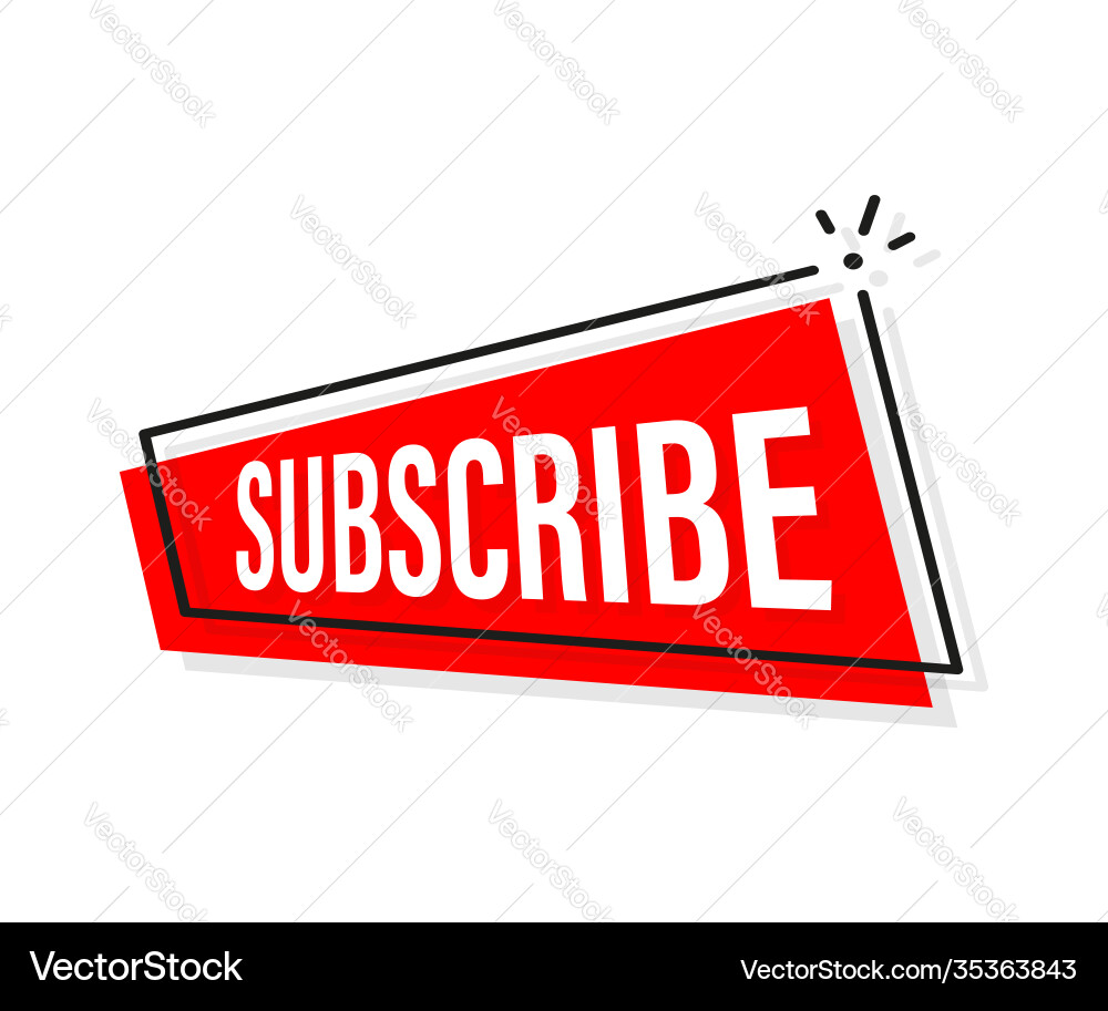Red rounded subscribe button on white background Red rounded subscribe button on white background vector image