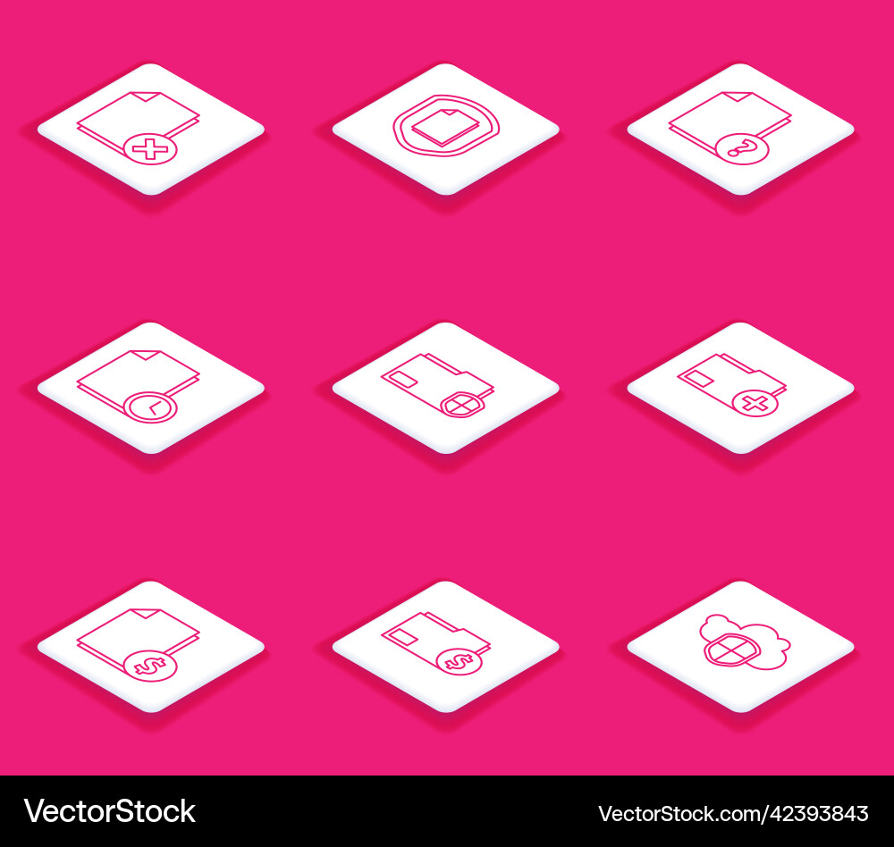 Set line delete file document protection Set line delete file document protection vector image