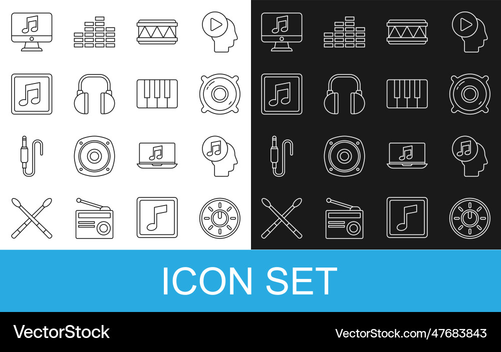Set line dial knob level technology settings vector image