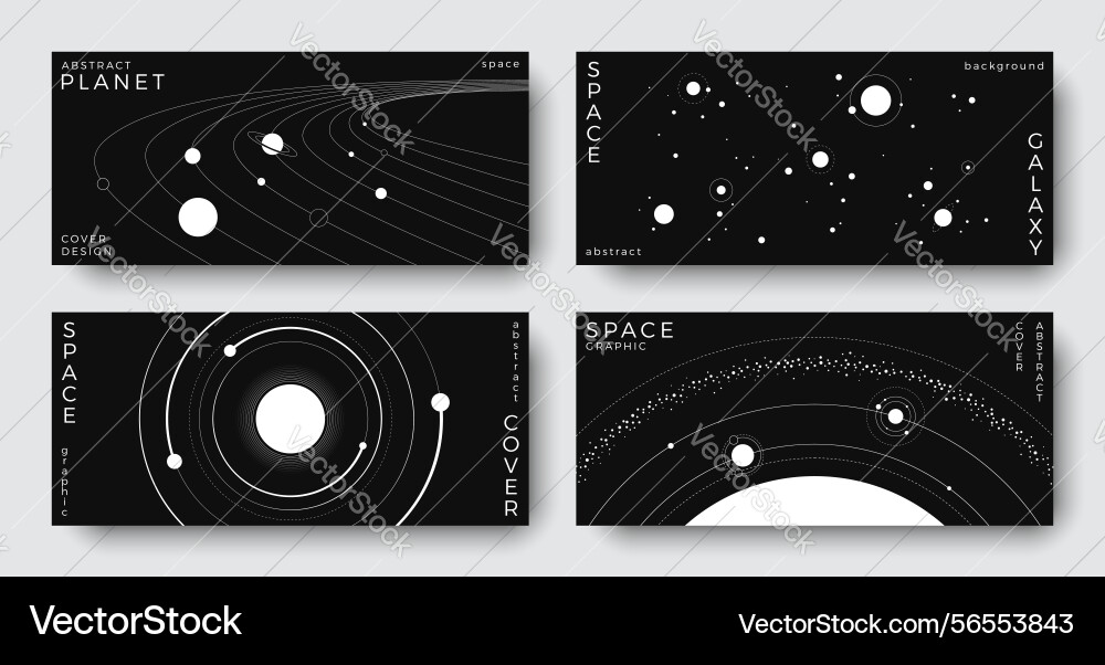 Set of abstract space horizontal backgrounds Set of abstract space horizontal backgrounds vector image