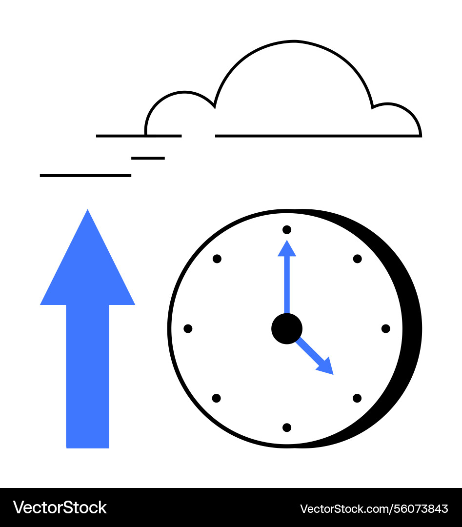 Time management concept with clock arrow Time management concept with clock arrow vector image