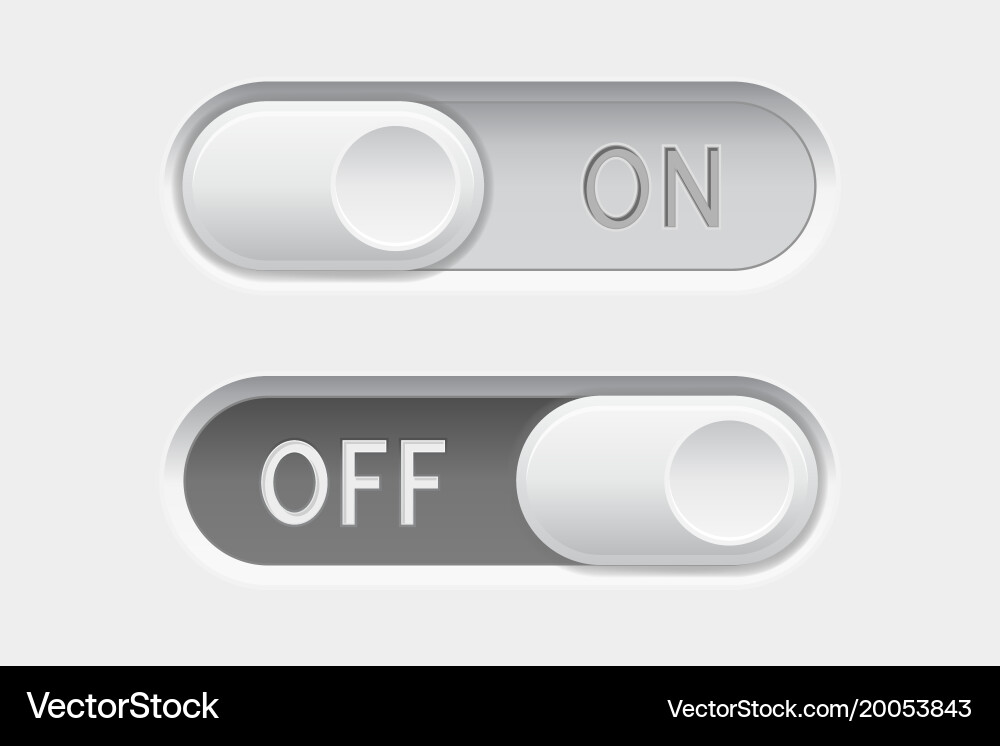 Toggle Switch Icons - On/Off vector image