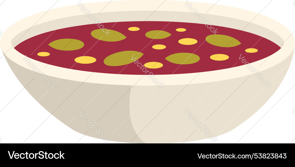 White bowl being filled with hearty red soup White bowl being filled with hearty red soup vector image