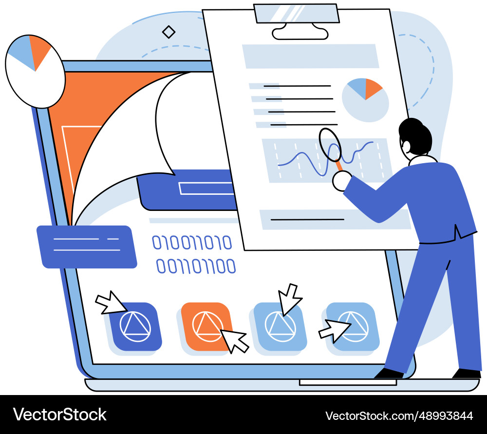 Application testing metaphor Application testing metaphor vector image