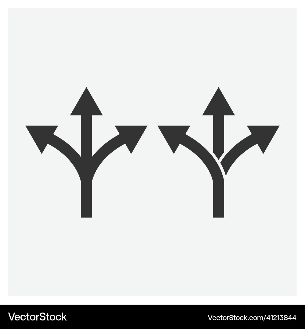 Arrow three way direction isolated flat design Arrow three way direction isolated flat design vector image