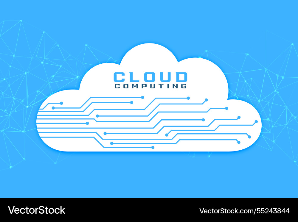 Cloud computing web circuit board background Vector Image