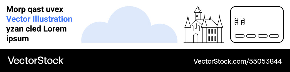 Cloud storage setup showing a castle and section Cloud storage setup showing a castle and section vector image