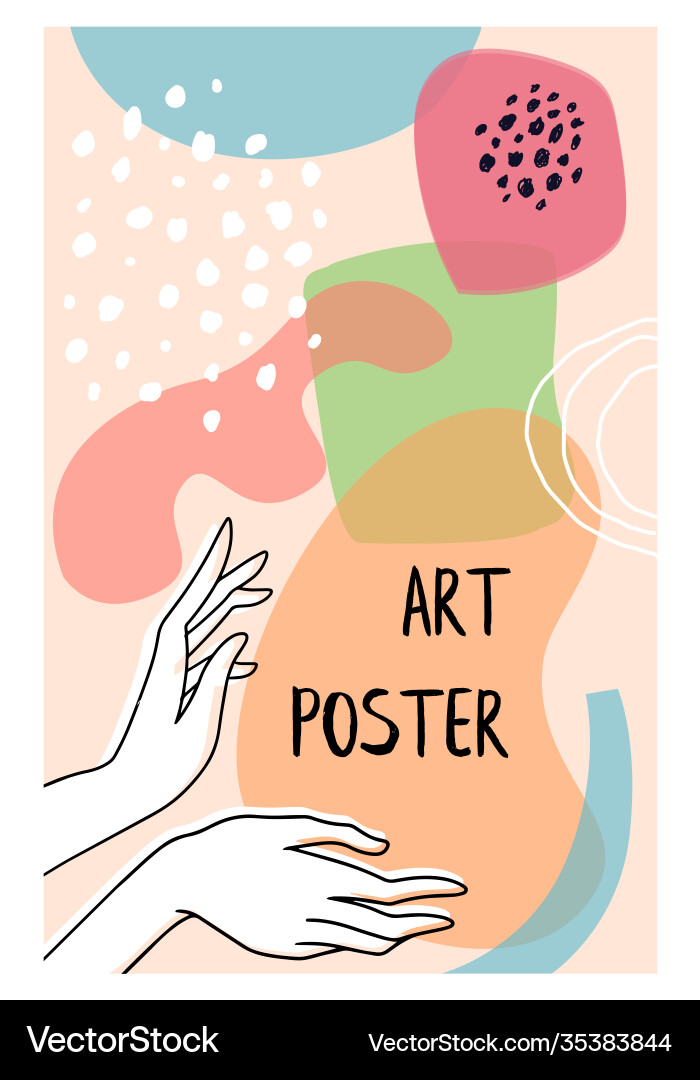 Cute hand drawn shapes poster with hands drawing Cute hand drawn shapes poster with hands drawing vector image