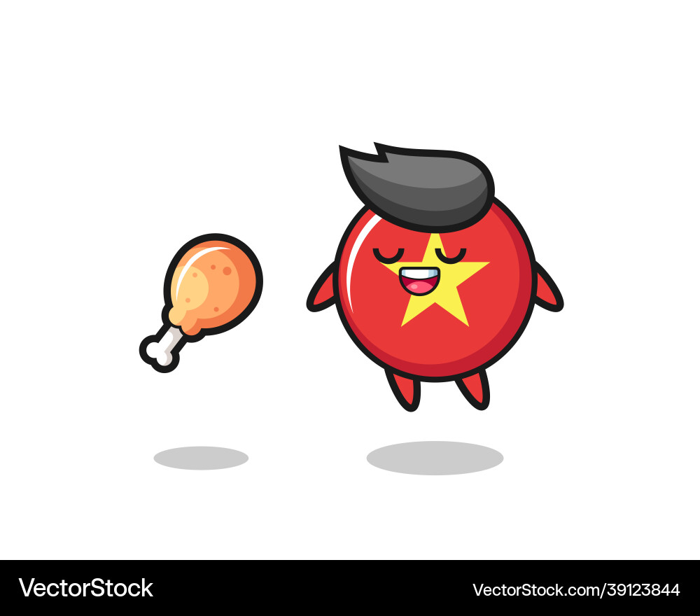 Cute vietnam flag badge floating and tempted Cute vietnam flag badge floating and tempted vector image