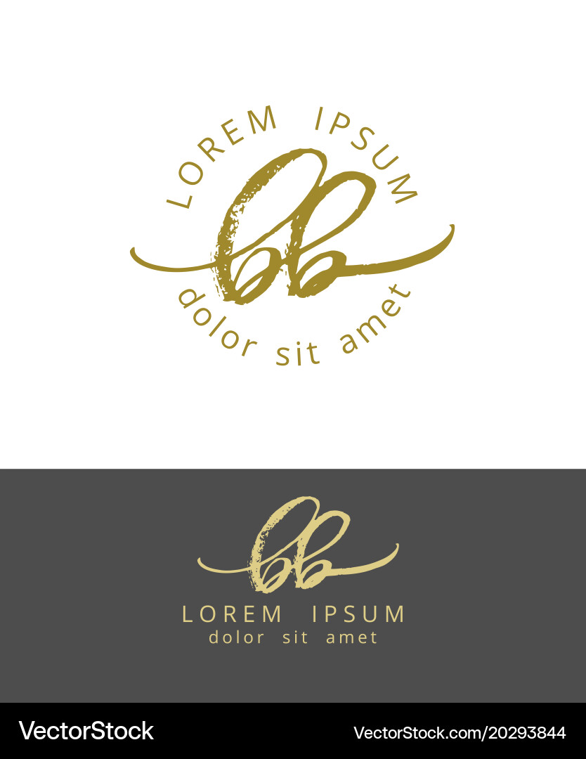 Elegant Brush Script Monogram Logo Vector Image
