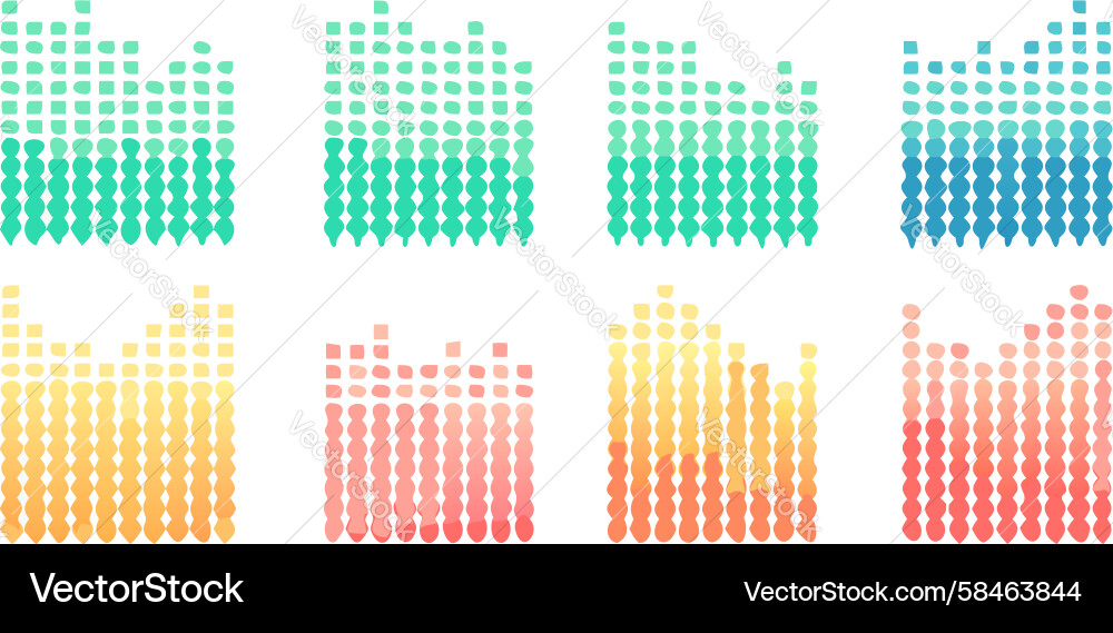 Gradient Bar Icons - Data Visualization Vector Image