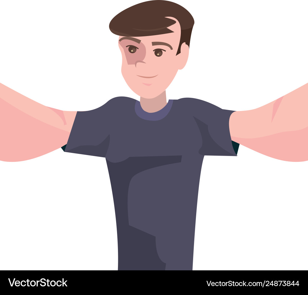 Man taking a selfie with mobile Vector Image
