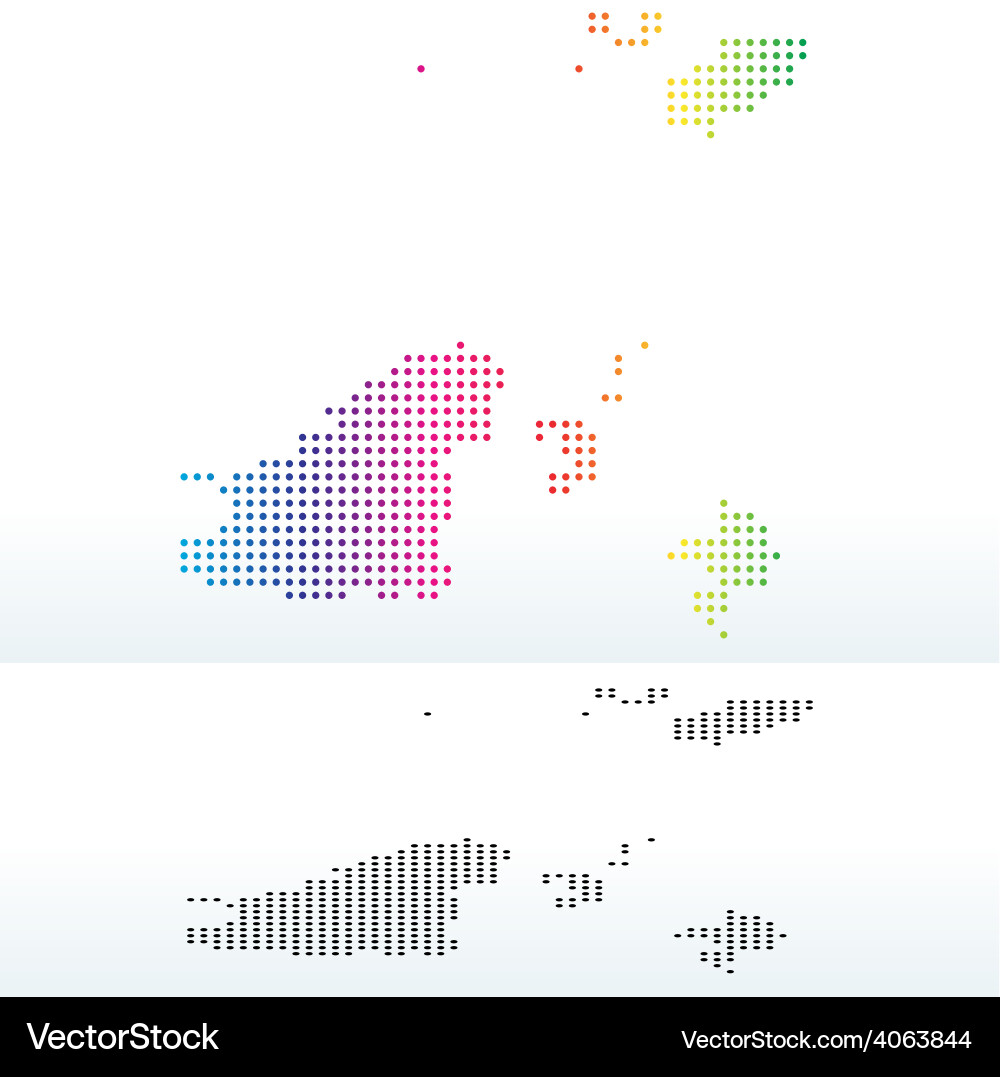 Map of guernsey with dot pattern vector image
