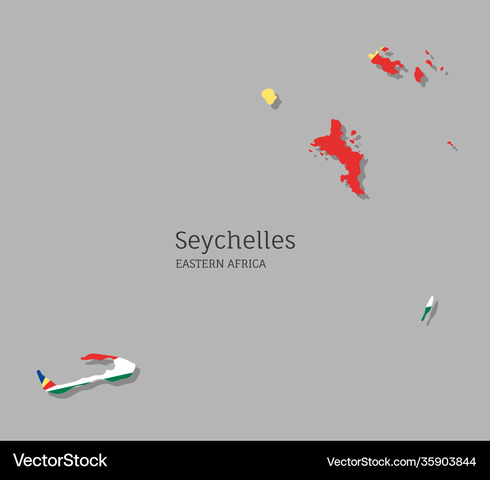 Map seychelles islands with national flag Map seychelles islands with national flag vector image