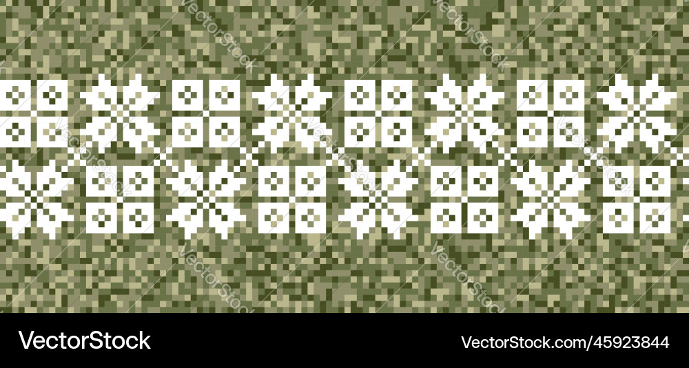 Military style pixel art pattern fashion Military style pixel art pattern fashion vector image