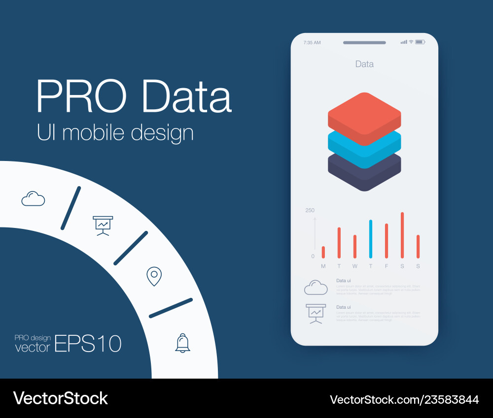 Mobile phone application for analytics stock Mobile phone application for analytics stock vector image