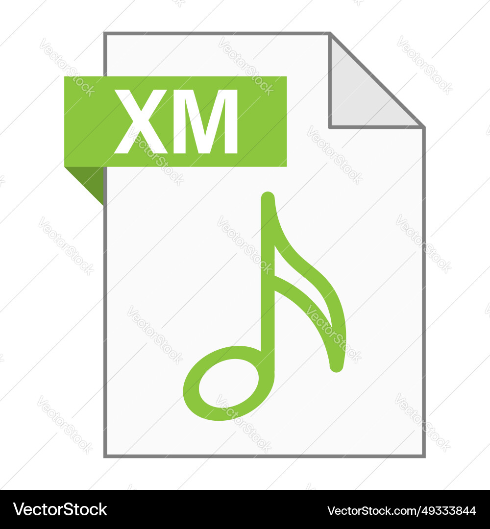 Modern flat design of xm file icon for web vector image