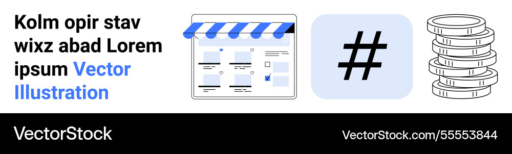 Online storefront with website layout metadata Vector Image