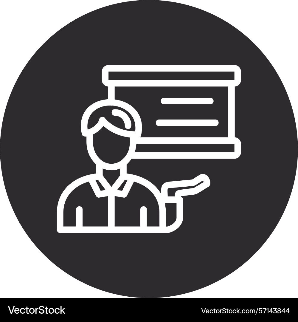 Presentation skills inverted circle black Vector Image