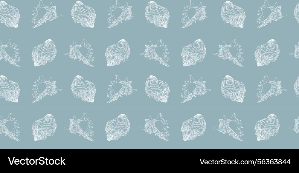 Sea shells fossils and mollusks seamless pattern Sea shells fossils and mollusks seamless pattern vector image