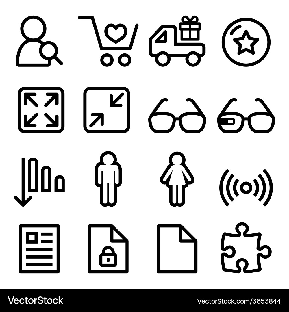 Shopping Navigation Line Icons vector image
