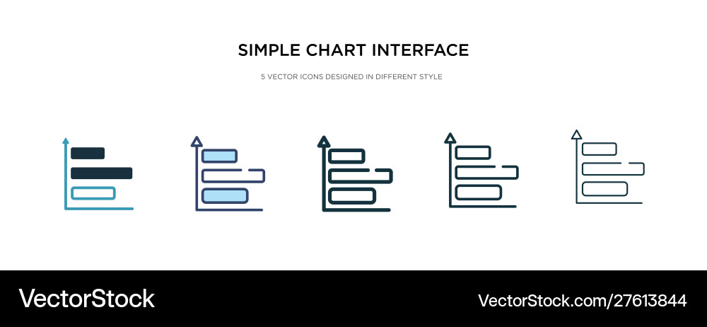 Simple chart interface icon in different style vector image