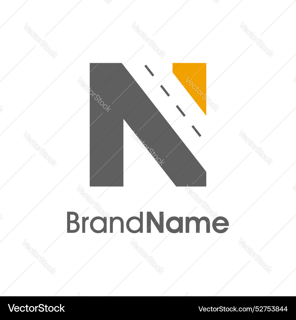 Simple initial n way logo Simple initial n way logo vector image