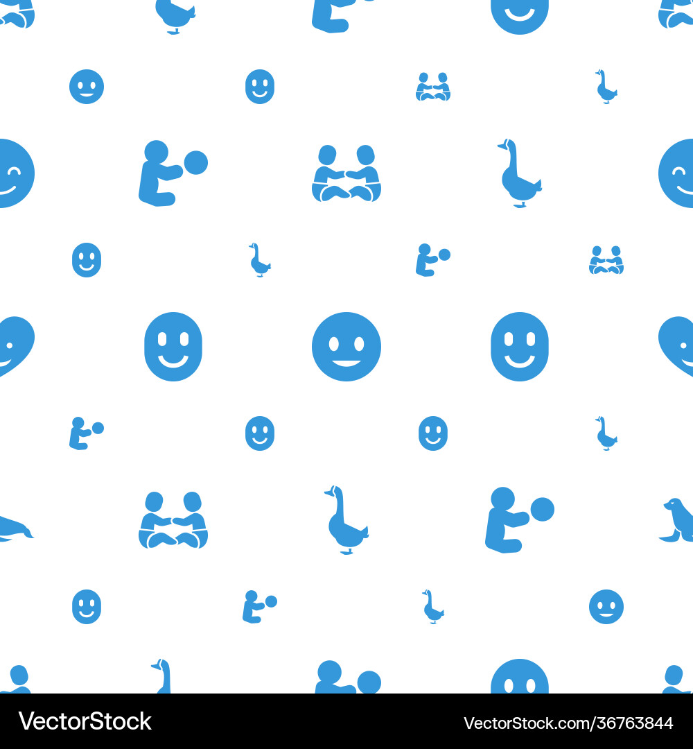Smiling icons pattern seamless white background Vector Image