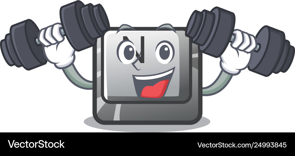 Fitness button n on a game character Vector Image