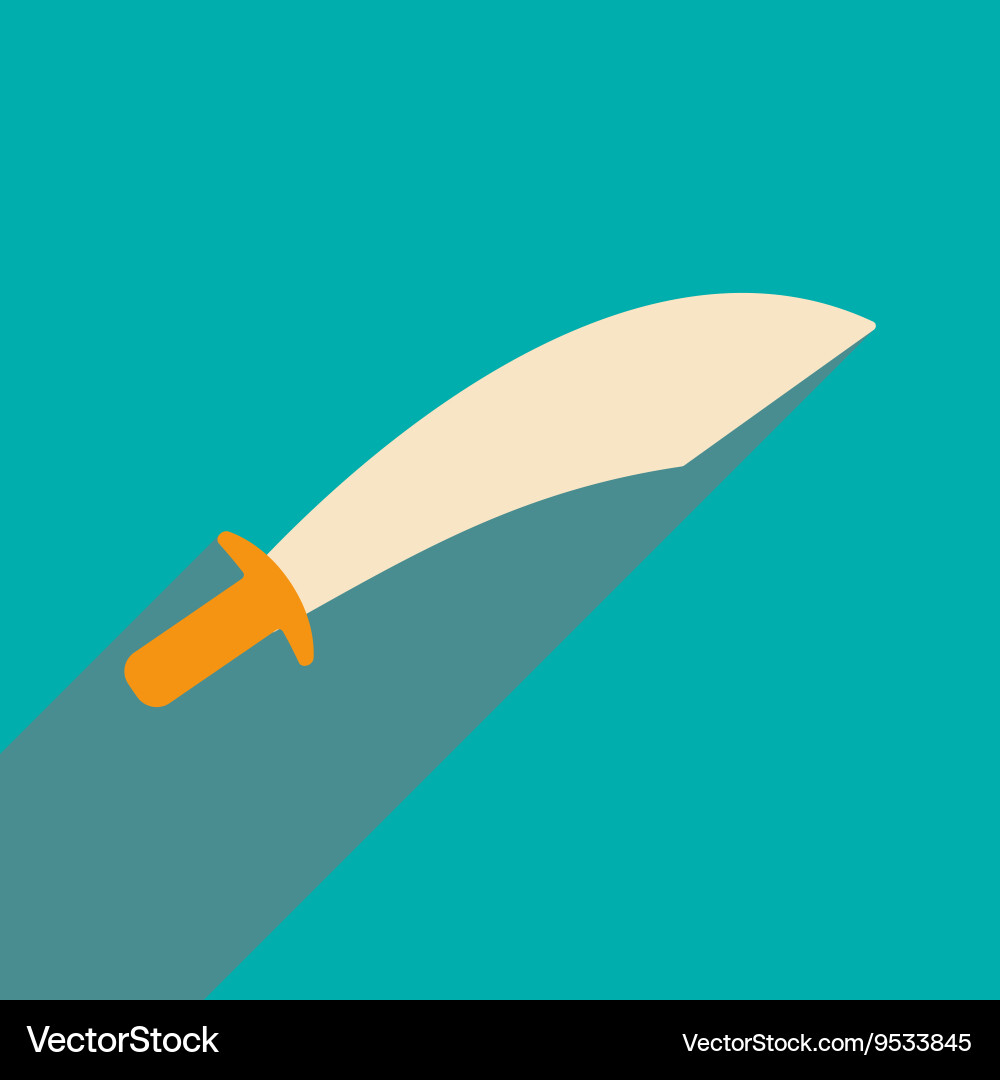 Flat with shadow icon and mobile application sword vector image