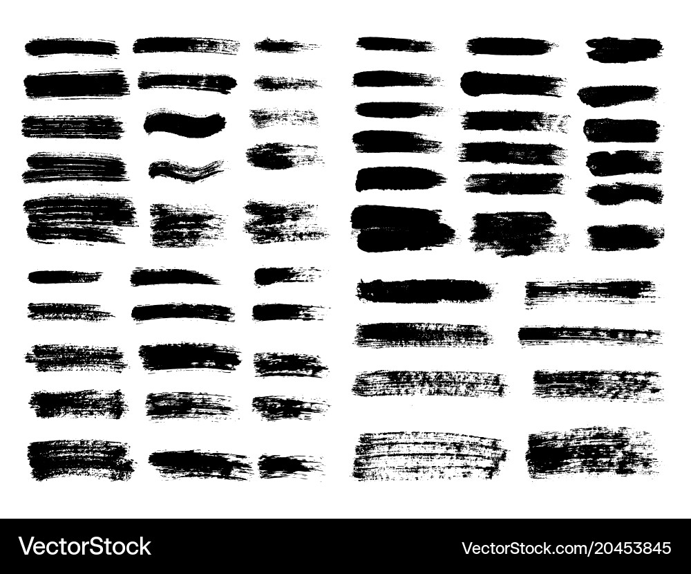 Grunge Black Paint Stripes vector image