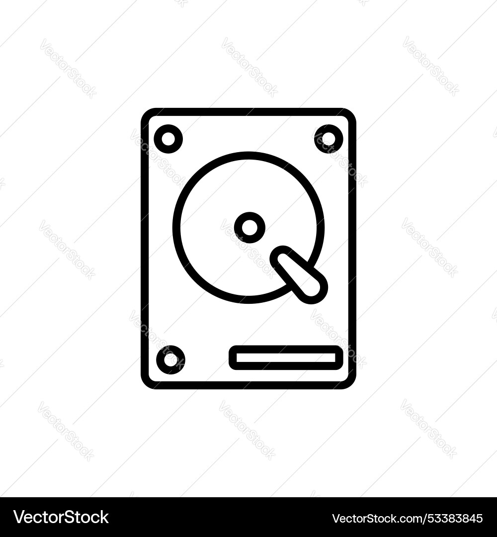 Hard disk icon set internal memory drive symbol vector image