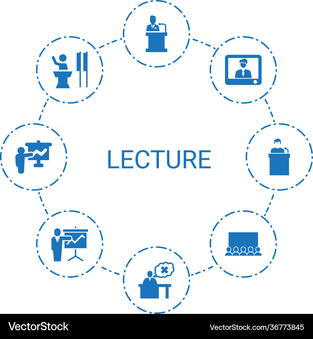 Lecture icons vector image