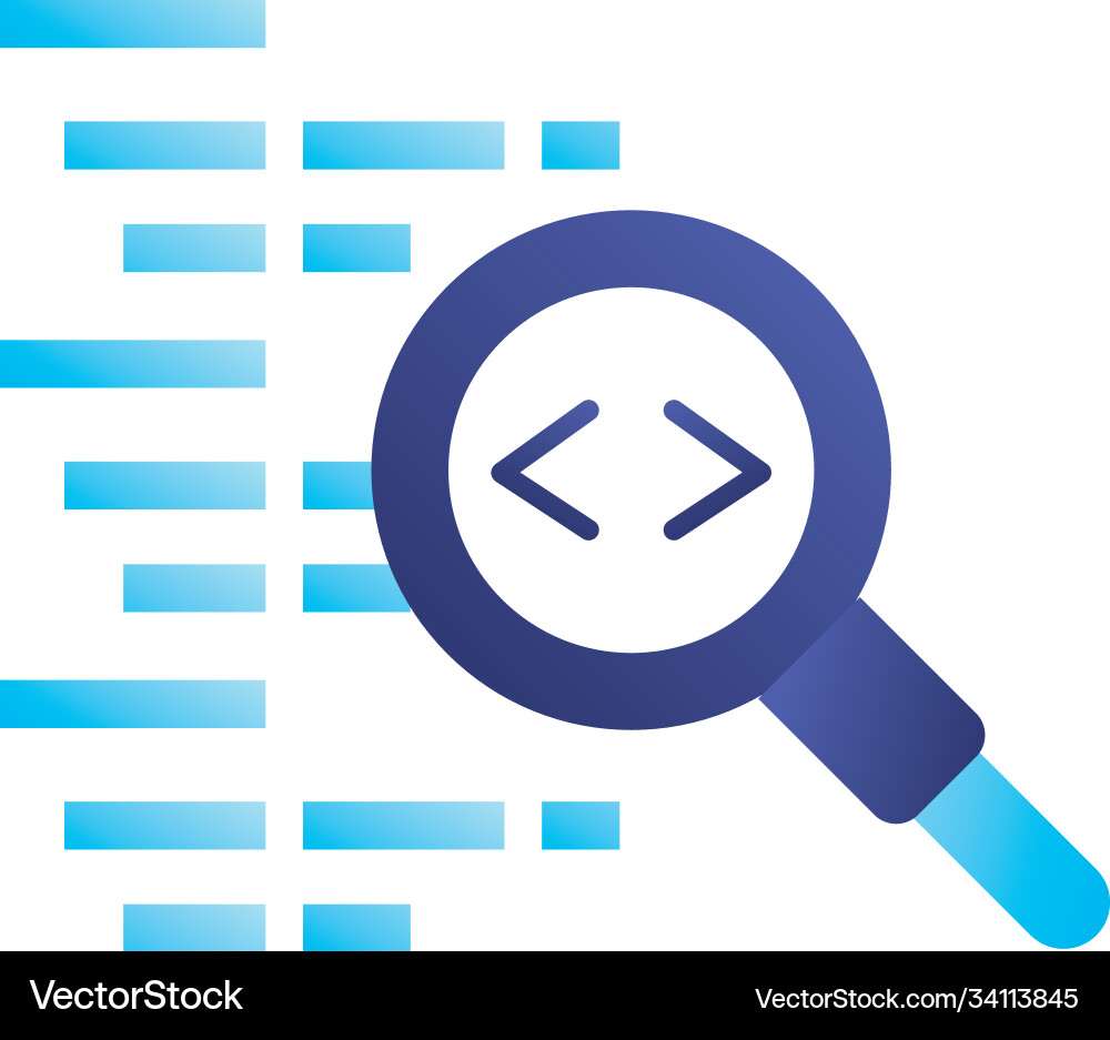 Lupe with text paragraph gradient style icon vector image