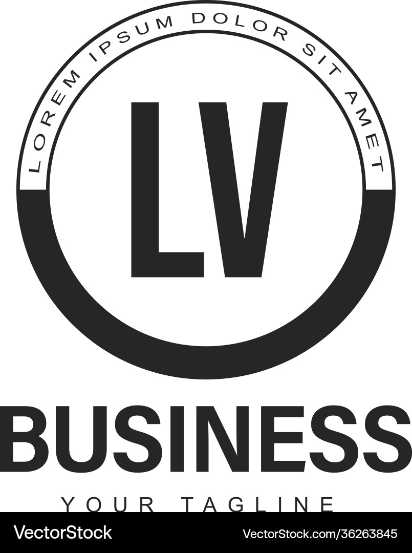 Lv initial a logo design with abstract style Lv initial a logo design with abstract style Vector Image