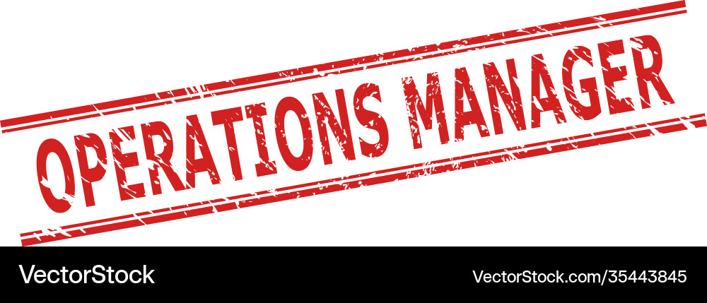 Operations manager stamp with unclean style Vector Image