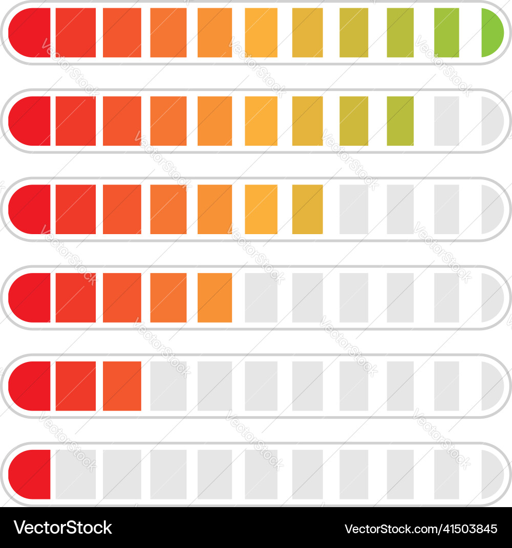 Progress bar steps phases level indicator Progress bar steps phases level indicator vector image