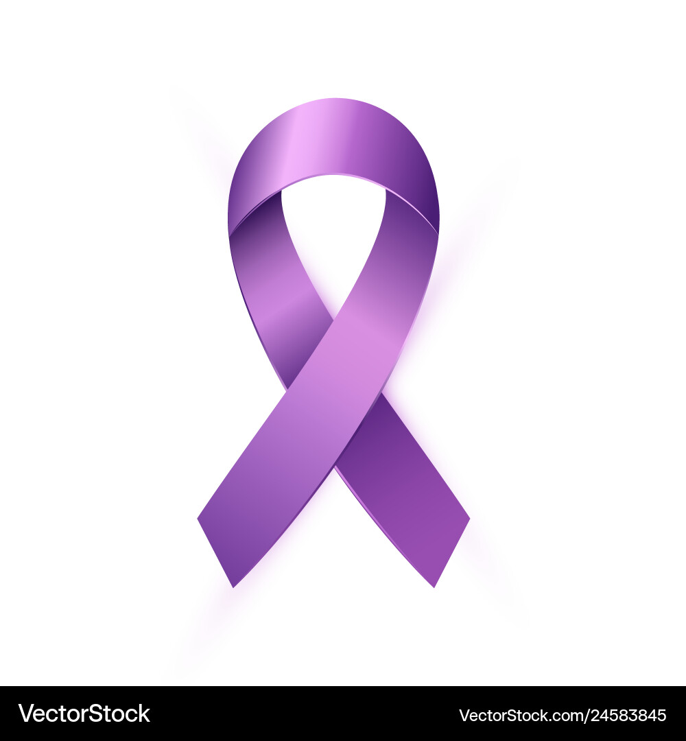 Realistic purple awareness ribbon to world lupus Realistic purple awareness ribbon to world lupus vector image
