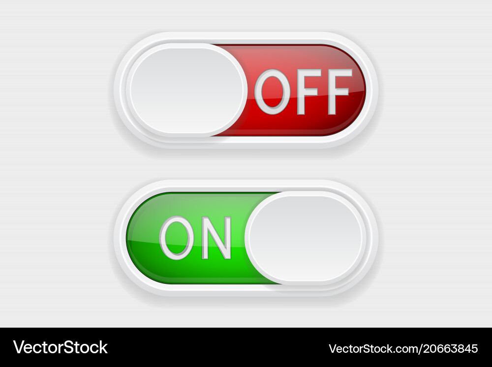 Red and Green Toggle Switches Vector Image