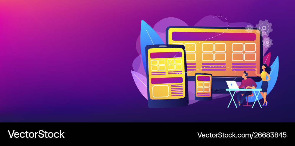 Responsive web design concept banner header Responsive web design concept banner header Vector Image