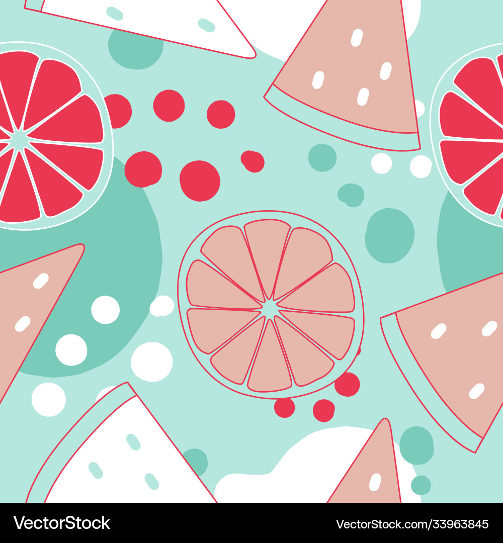 Seamless pattern with watermelon and oranges Seamless pattern with watermelon and oranges vector image