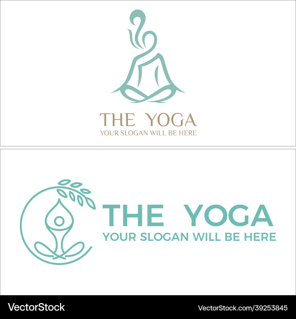 Yoga Pose Wellness Logo Vector Image