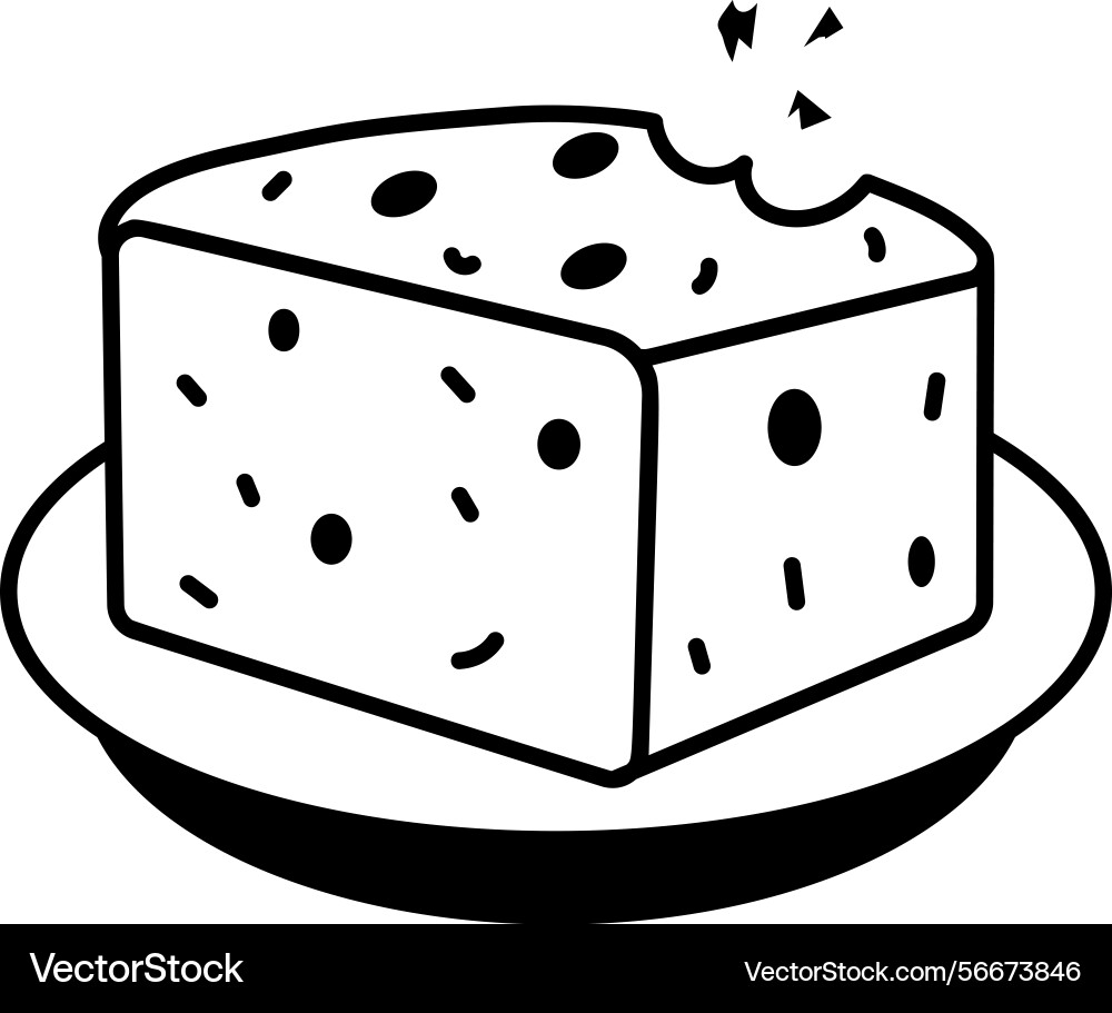An icon of bread designed in sketchy style Vector Image